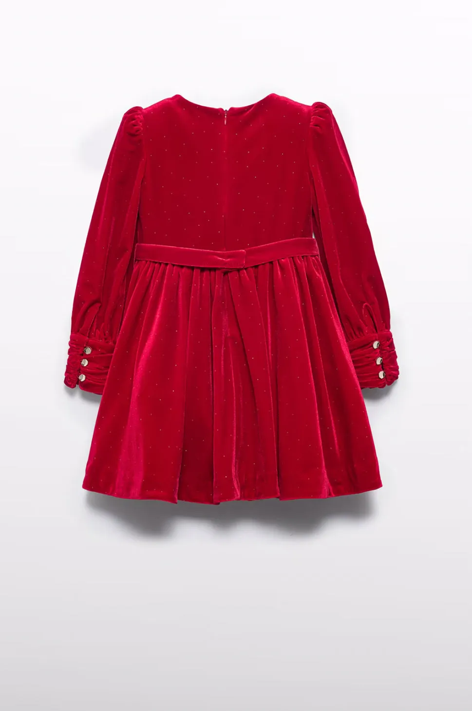 Girls Red Velvet Dress