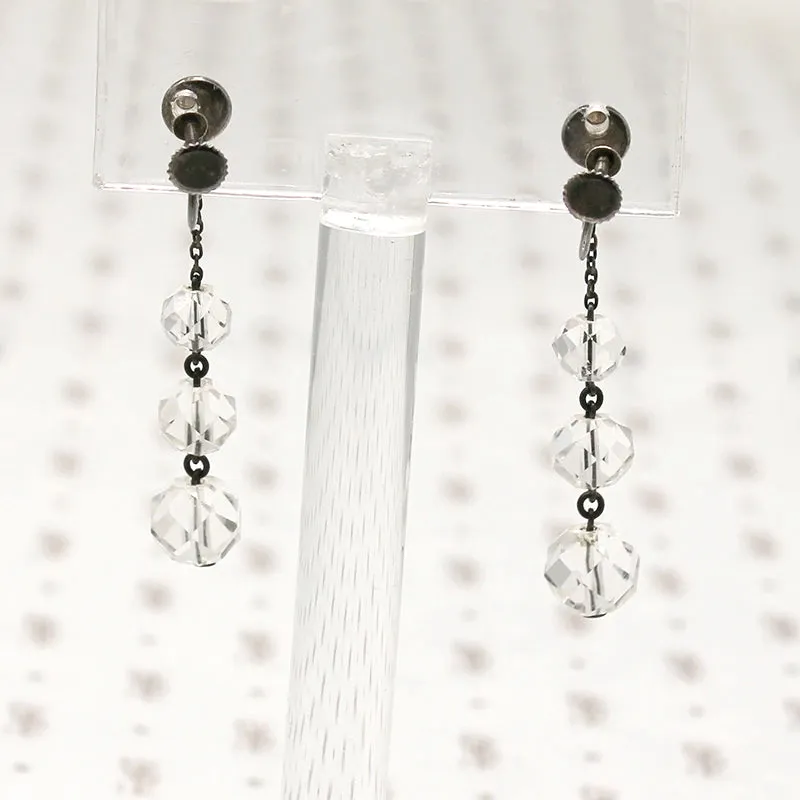 Glamorous 1920s Rock Crystal Earrings