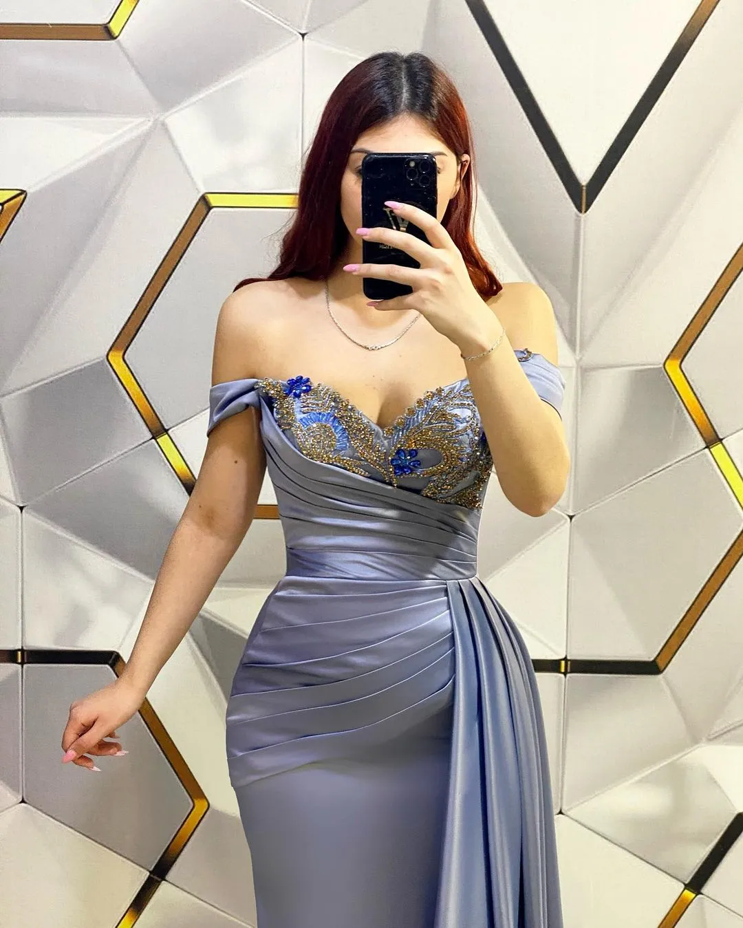 Glamorous Long Mermaid Off-the-shoulder Sequined Evening Prom Dresses With Ruffles