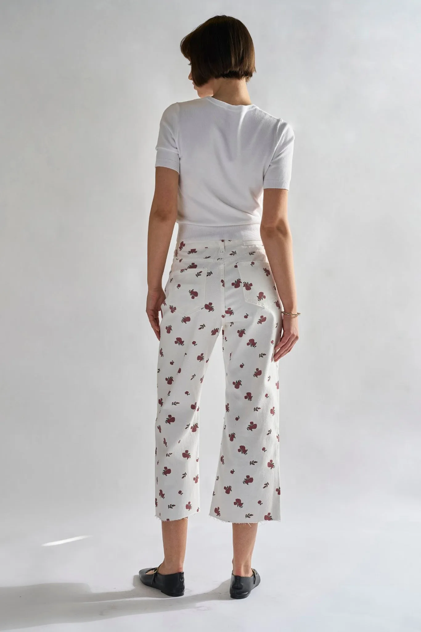Glamorous Womens White Ditsy Denim Jeans