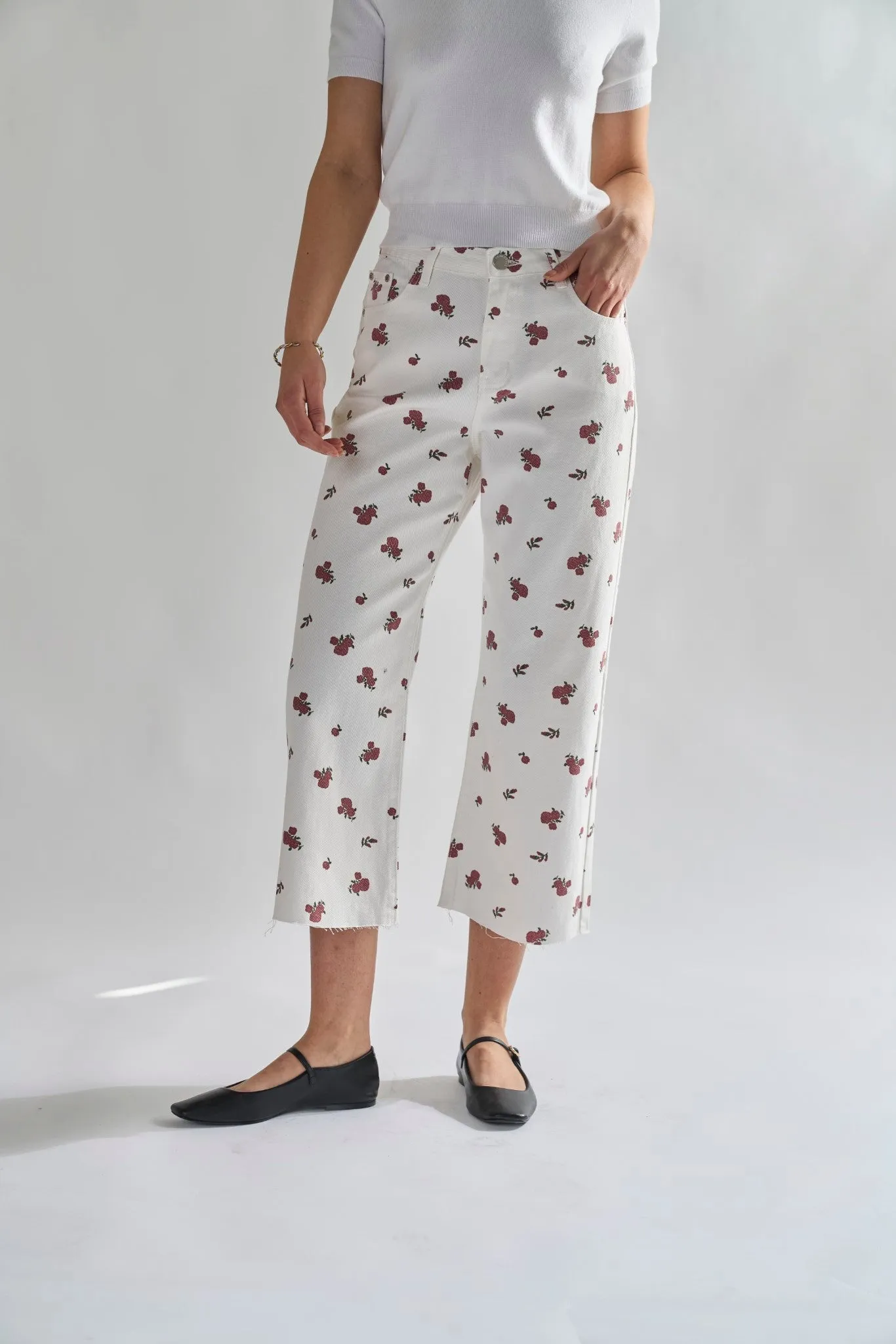 Glamorous Womens White Ditsy Denim Jeans