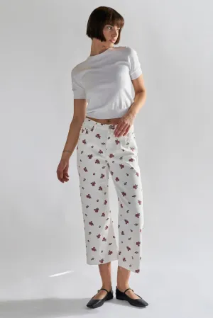 Glamorous Womens White Ditsy Denim Jeans