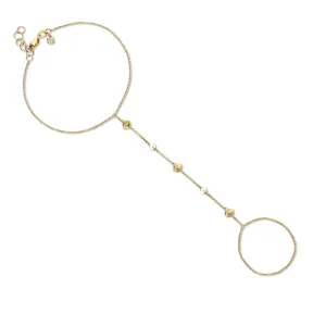 Gold & Diamond Clam Shell & Pearl Princess Bracelet