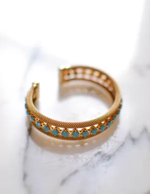 Gold and Turquoise Cuff Bracelet