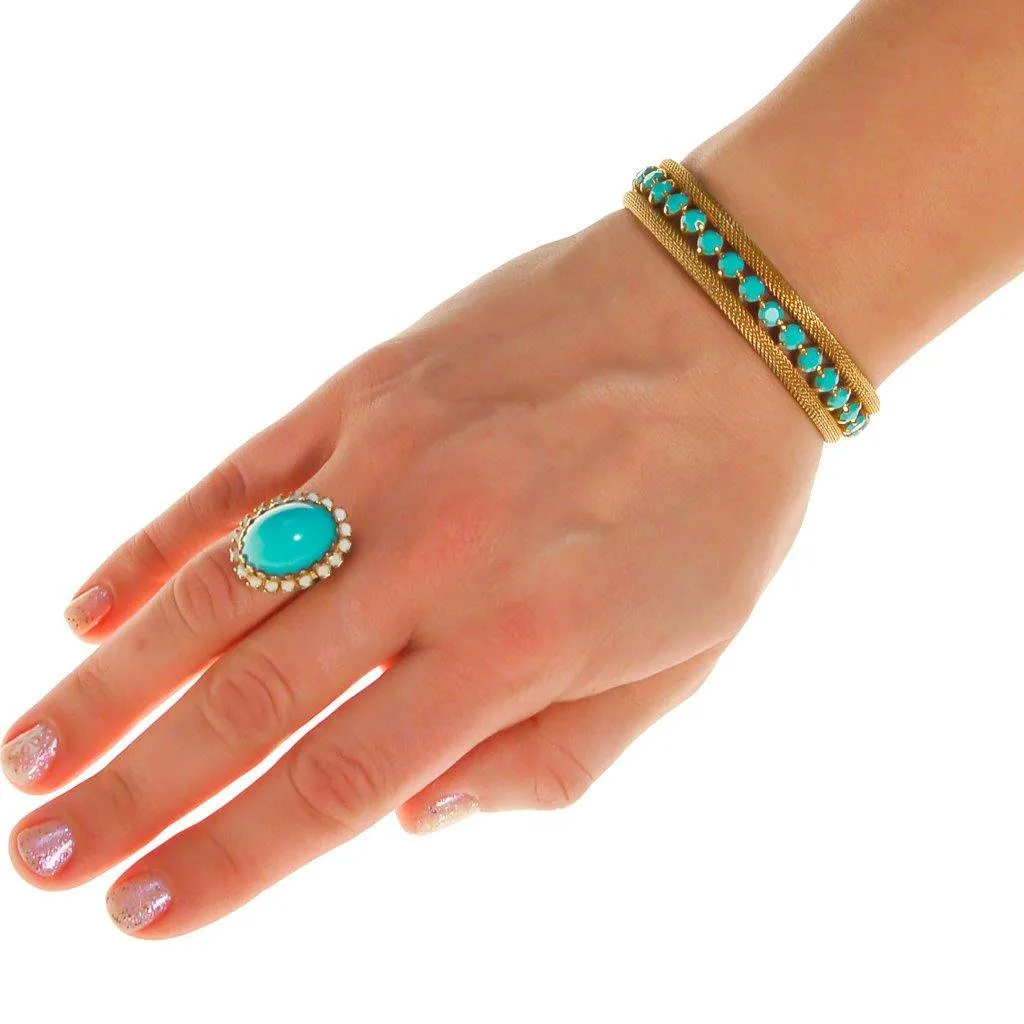 Gold and Turquoise Cuff Bracelet