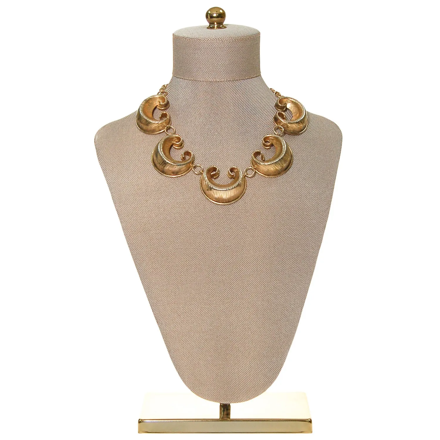 Gold Scroll Link Statement Collar Necklace