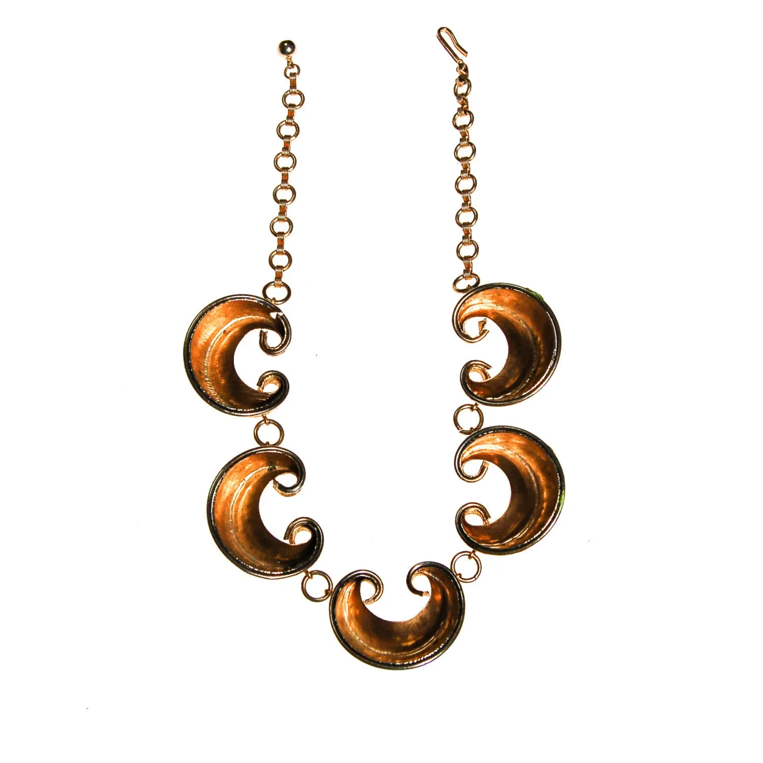 Gold Scroll Link Statement Collar Necklace