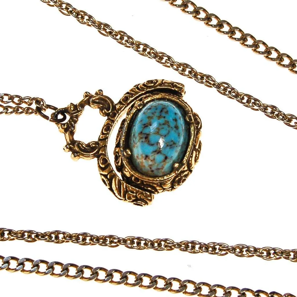 Goldette Turquoise Fob Necklace