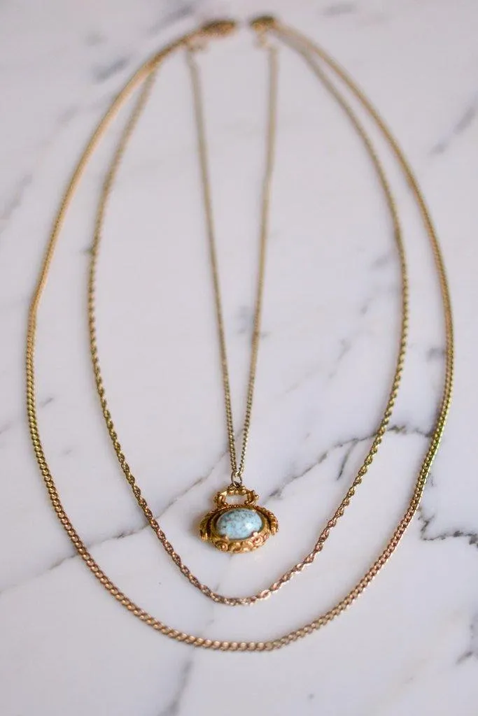 Goldette Turquoise Fob Necklace