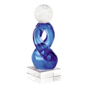 Golf  Trophy On Base Glass Art