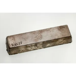 G/R Mint Old Pour Loaf Style .999 Silver Bar 100.77 Ounces Nice Vintage