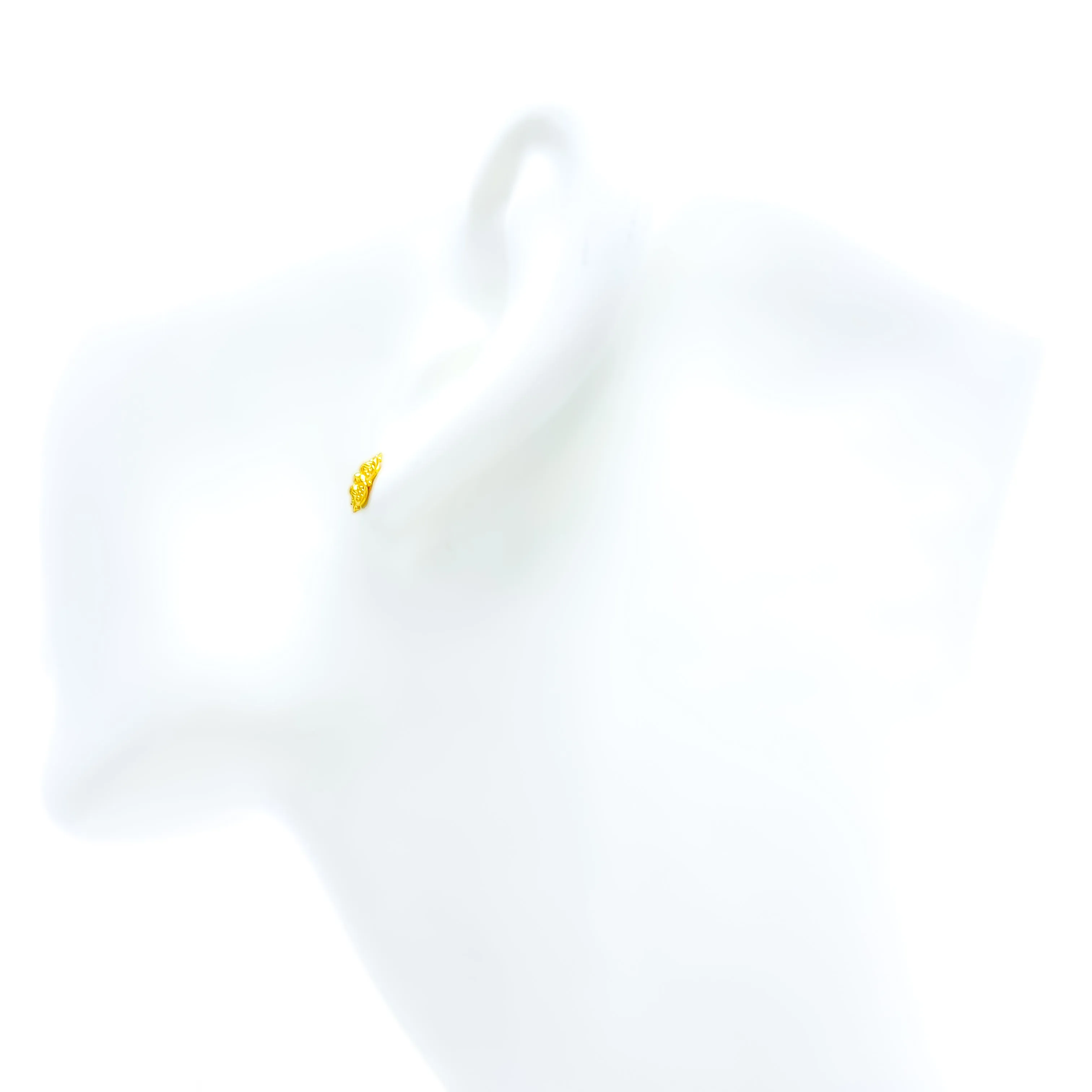 Graceful Engraved 22k Gold Baby Earrings