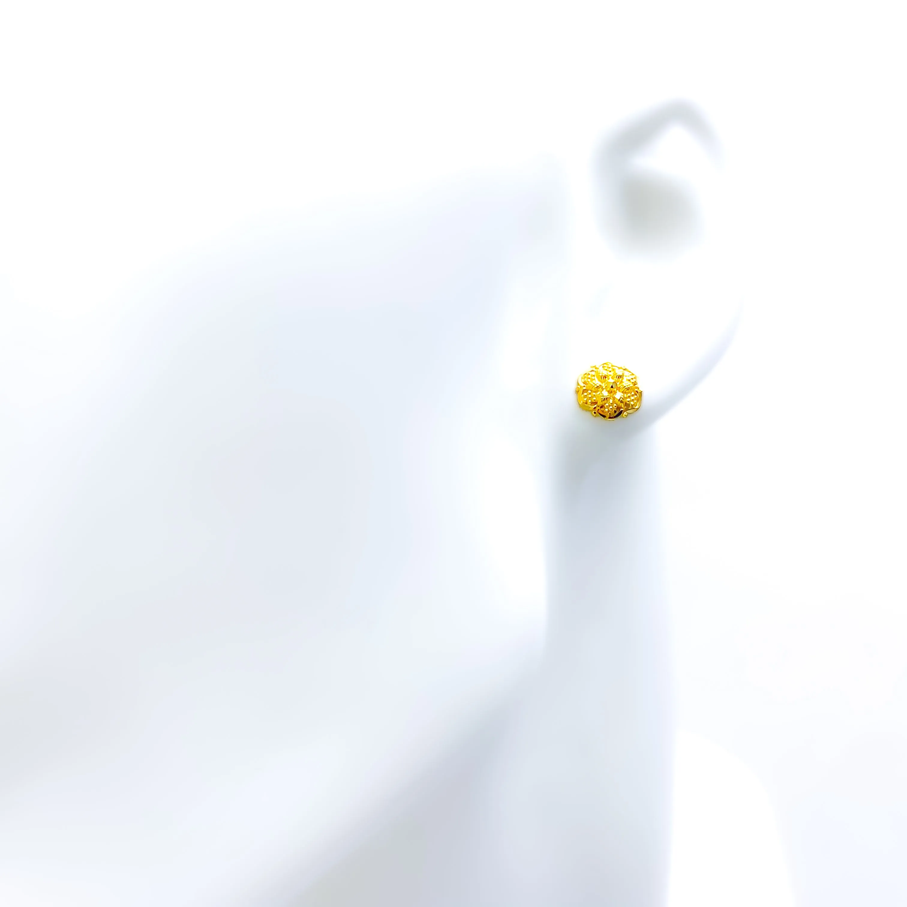 Graceful Engraved 22k Gold Baby Earrings