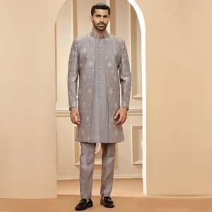 Graceful Grey Printed Indo Western