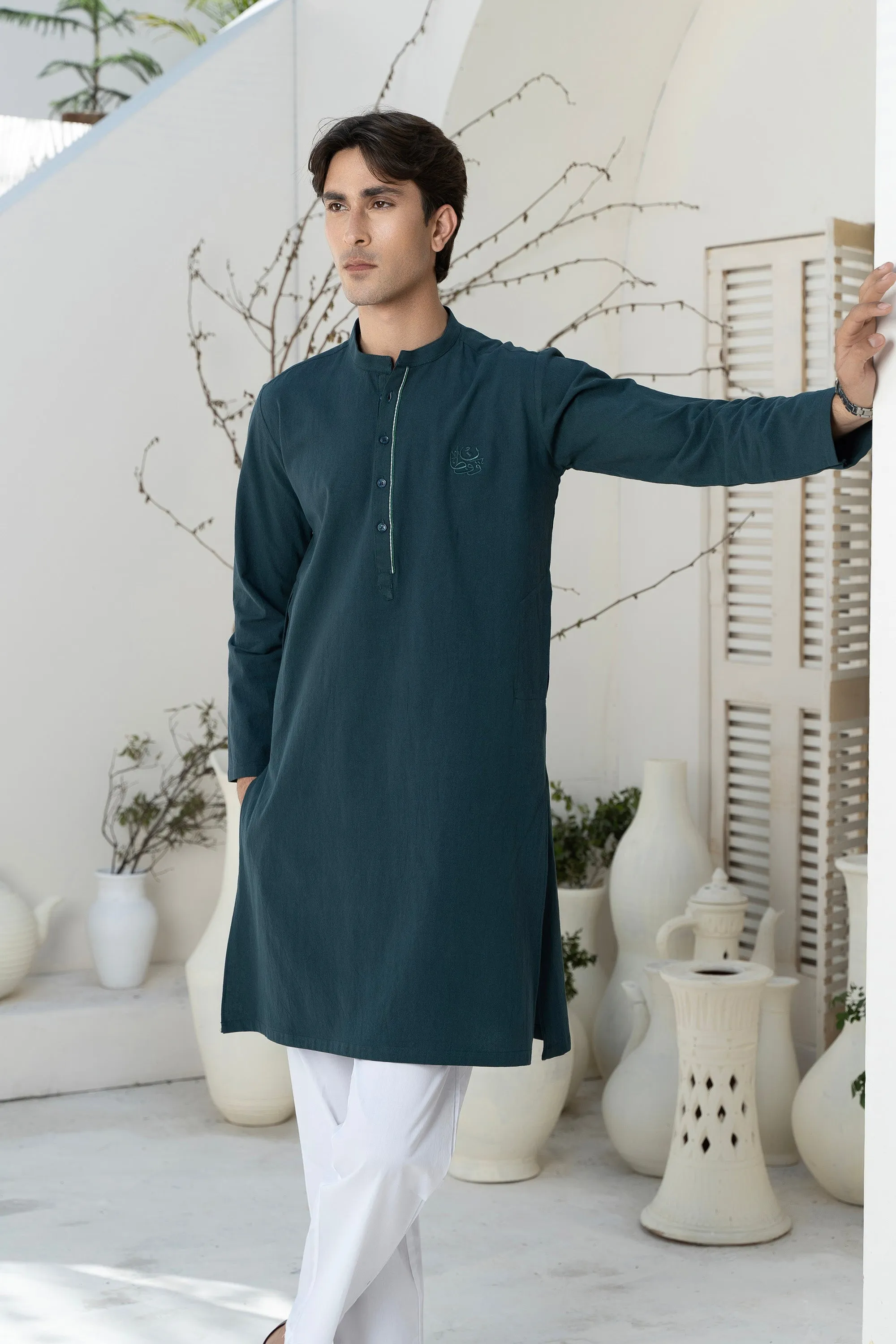 Green Gents' Kurta