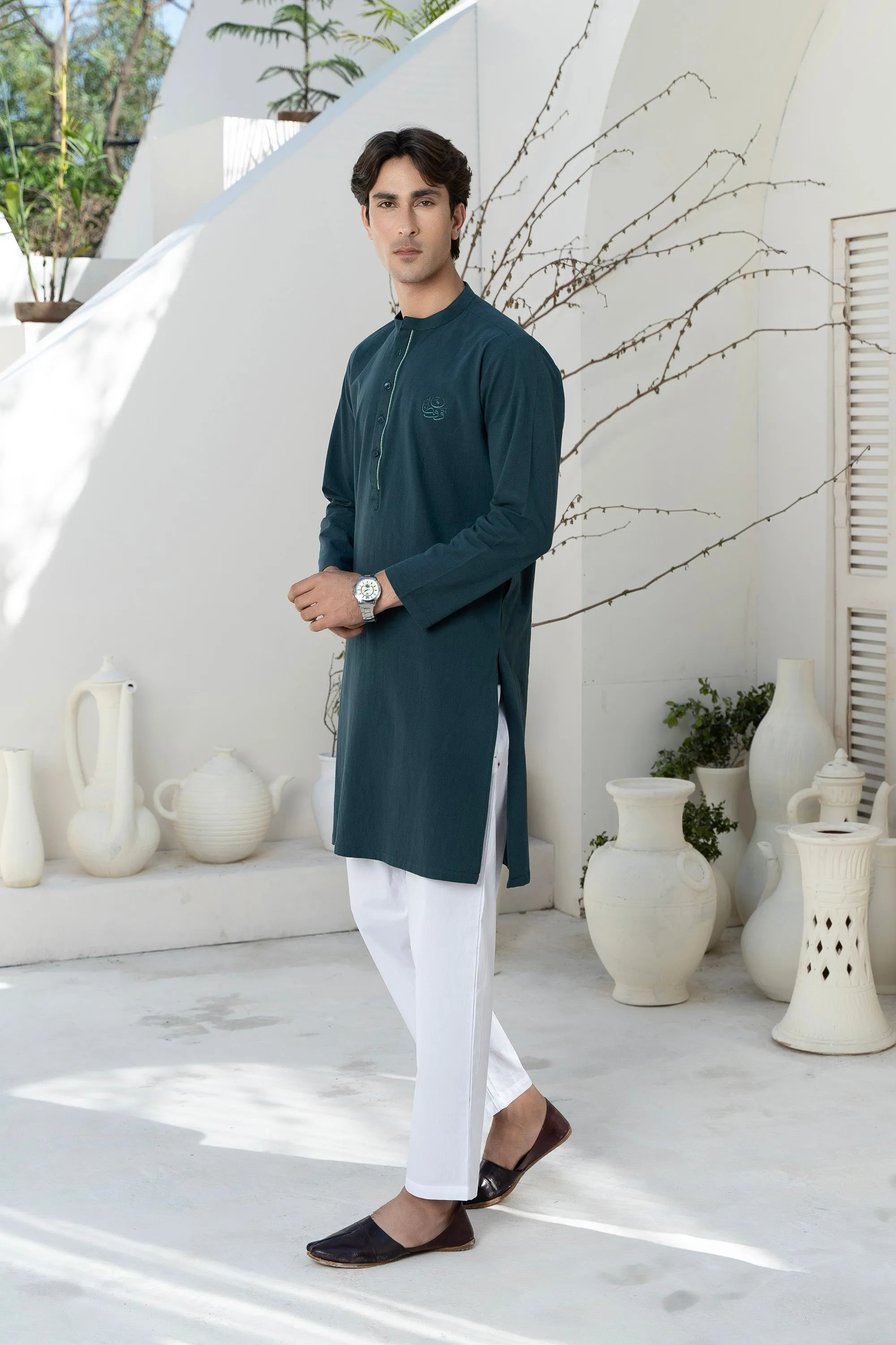 Green Gents' Kurta
