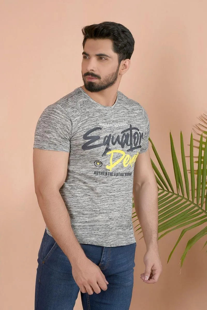 GREY TEXTURED T-SHIRT
