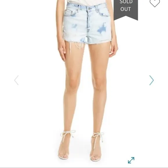 GRLFRND Cindy Bleached Denim Shorts