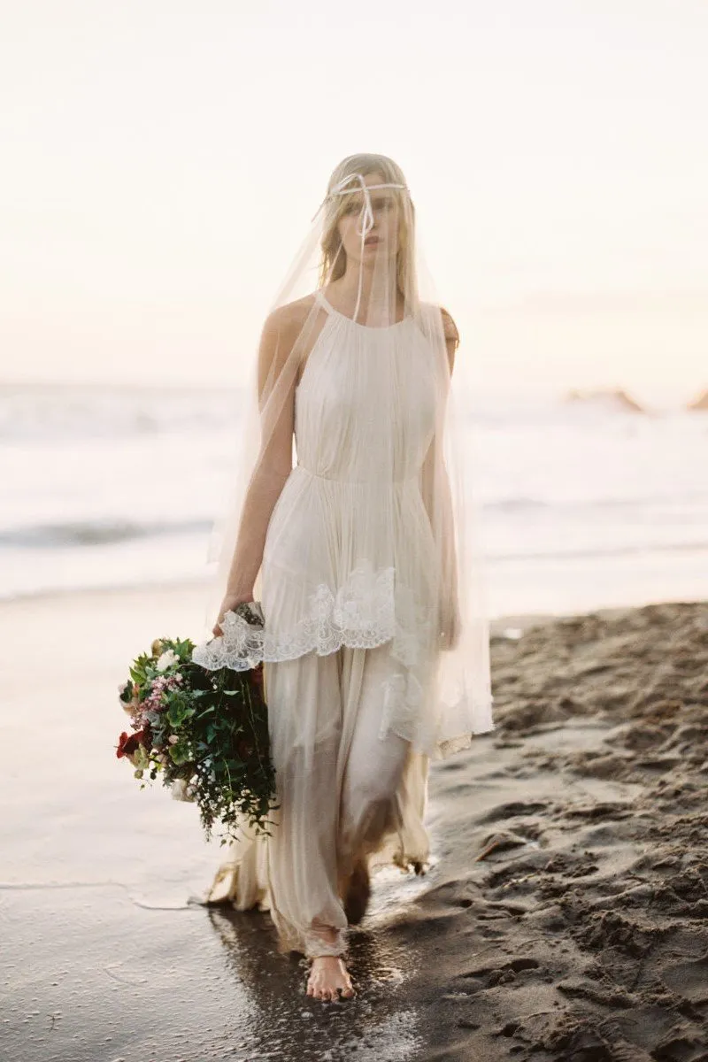 Halter Strap Casual Wedding Dress for Beach