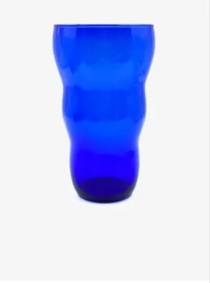Hand-blown Nordic Style Bulbous Cobalt Blue Vase
