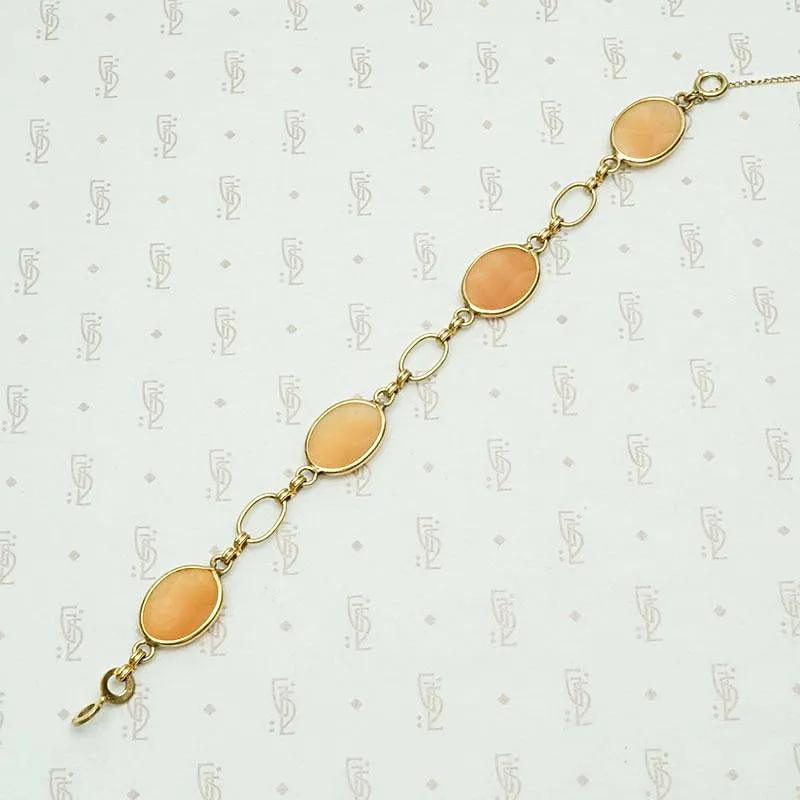 Hand Carved Cameo Victorian Revival Bracelet