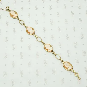 Hand Carved Cameo Victorian Revival Bracelet