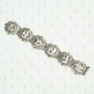 Handmade Egyptian Silver Filigree Panel Bracelet