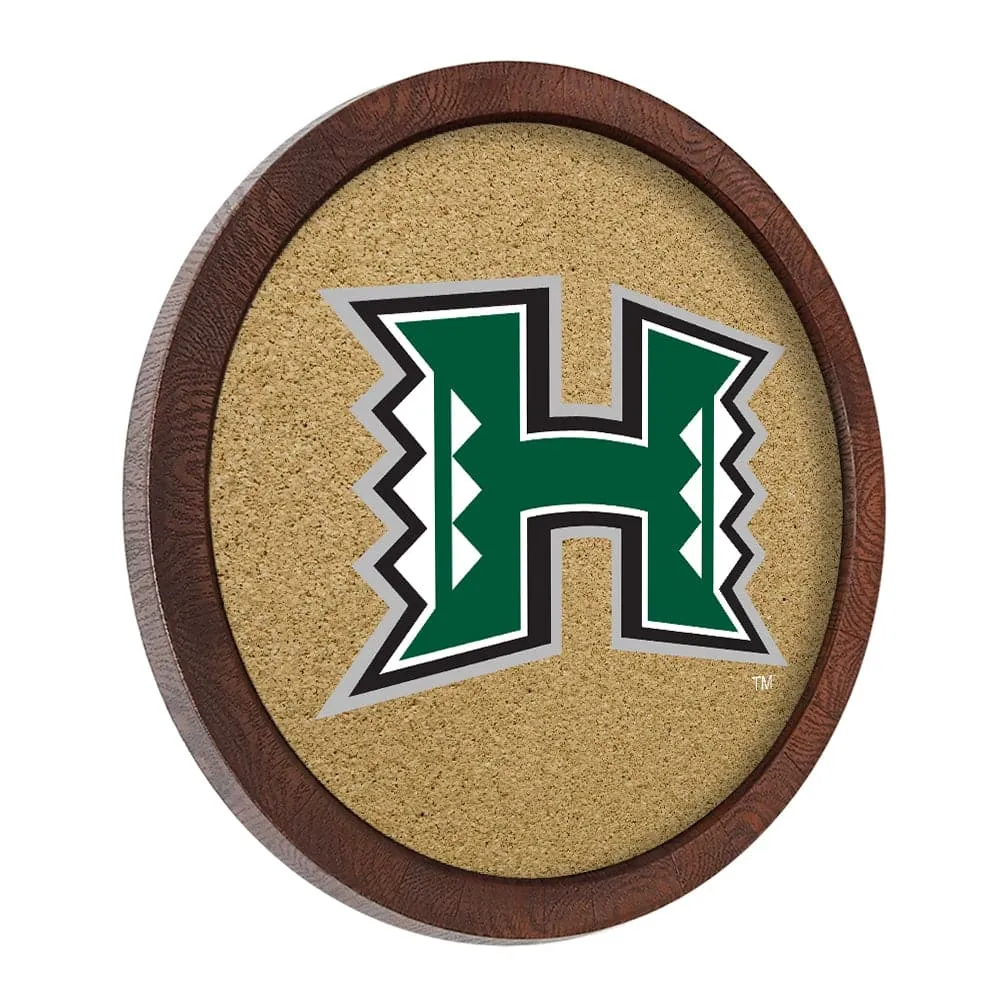 Hawaii Warriors: "Faux" Barrel Framed Cork Board