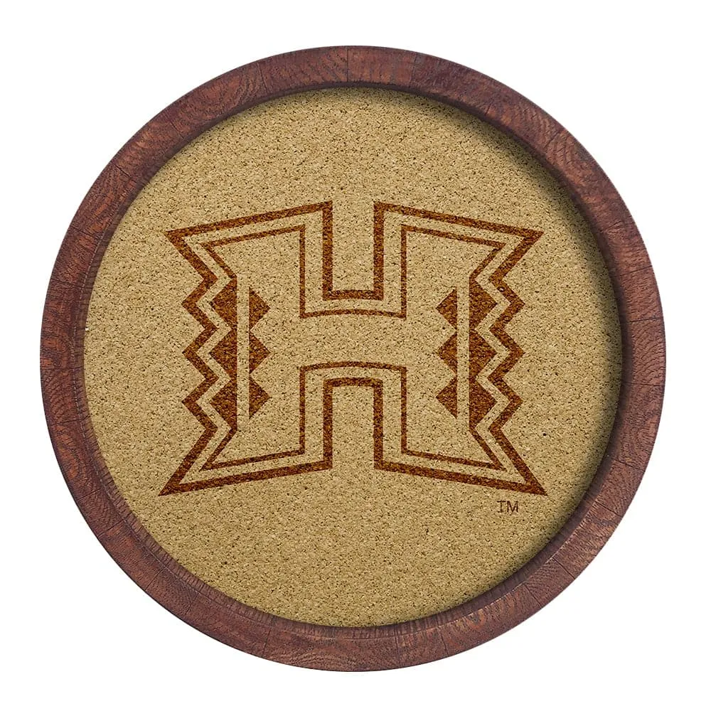 Hawaii Warriors: "Faux" Barrel Framed Cork Board
