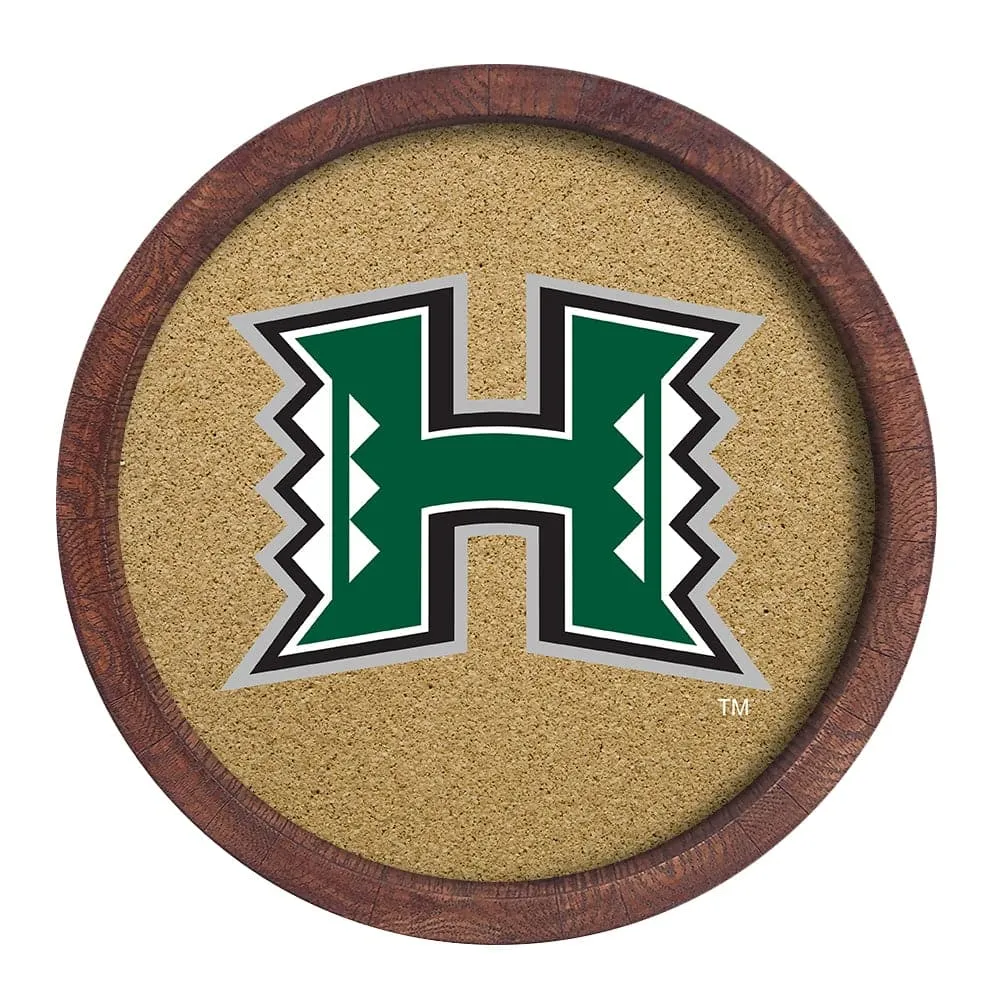 Hawaii Warriors: "Faux" Barrel Framed Cork Board