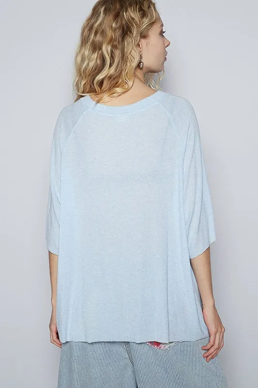 Hazel Blues® |  POL Round Neck Half Sleeve T-Shirt