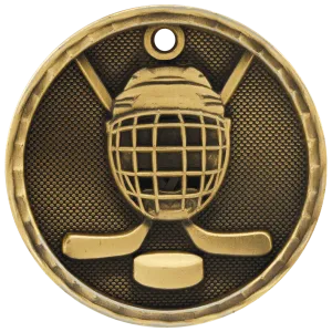 Hockey 3-D 2" Medal