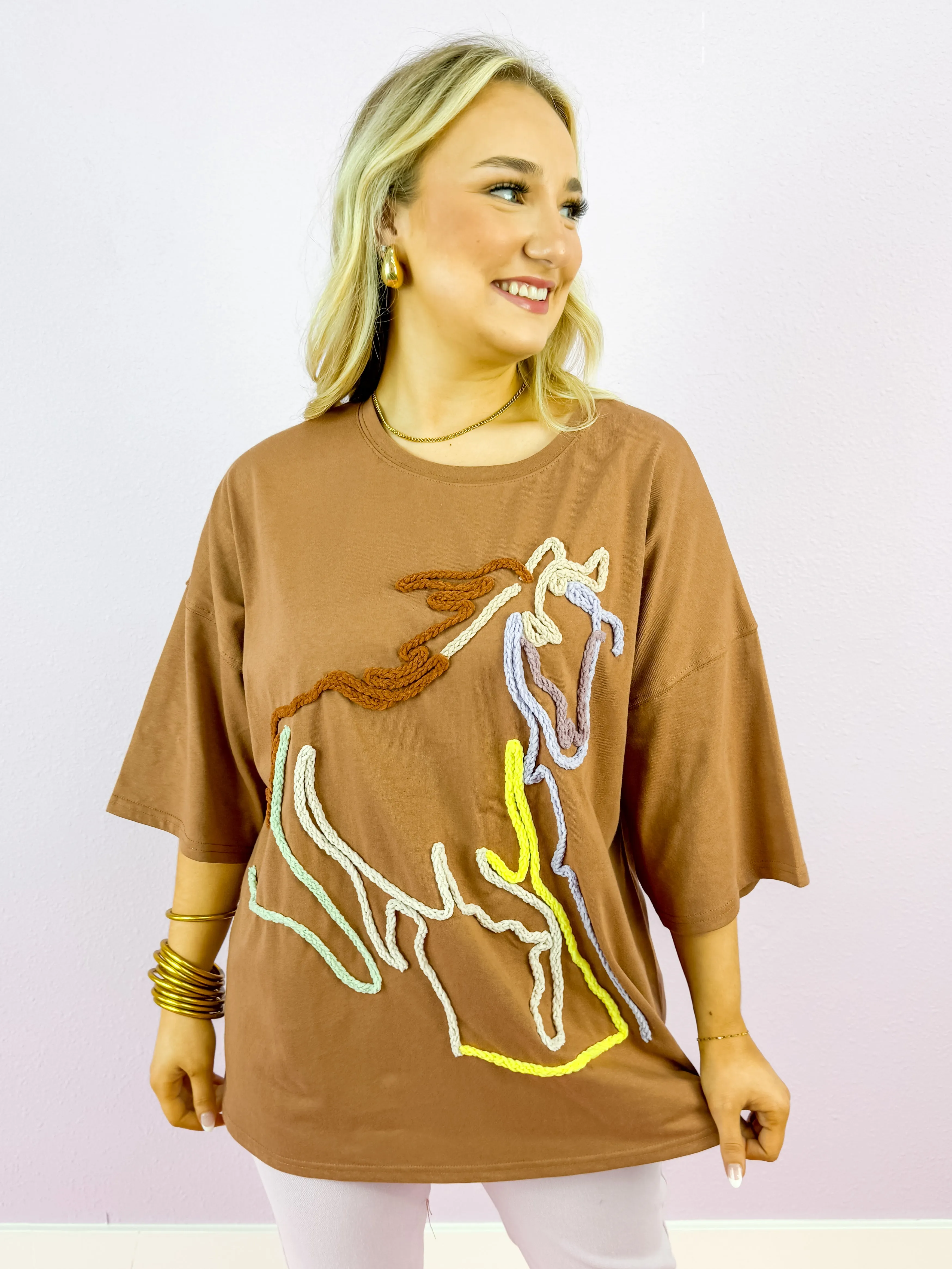 Horse Embroidery Tee