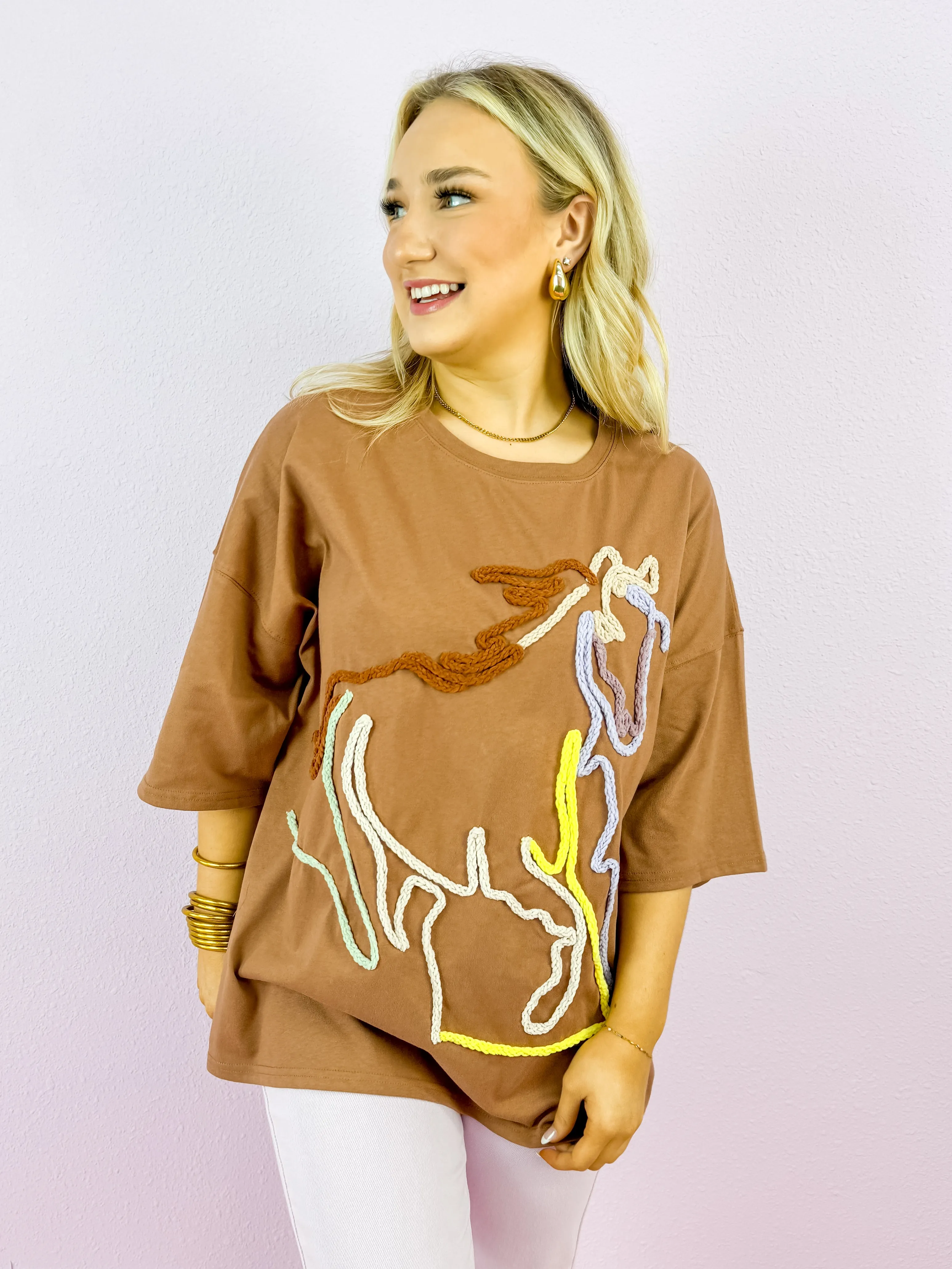 Horse Embroidery Tee