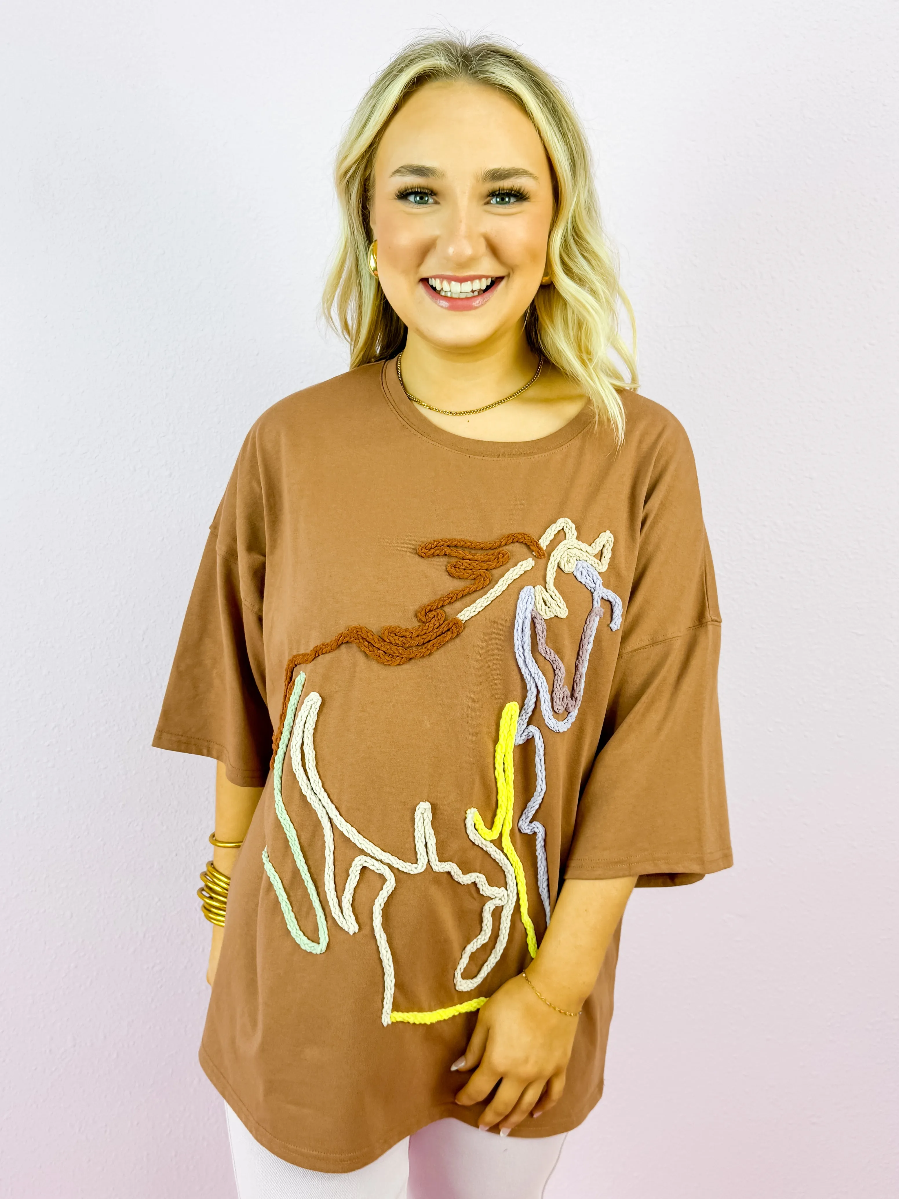 Horse Embroidery Tee