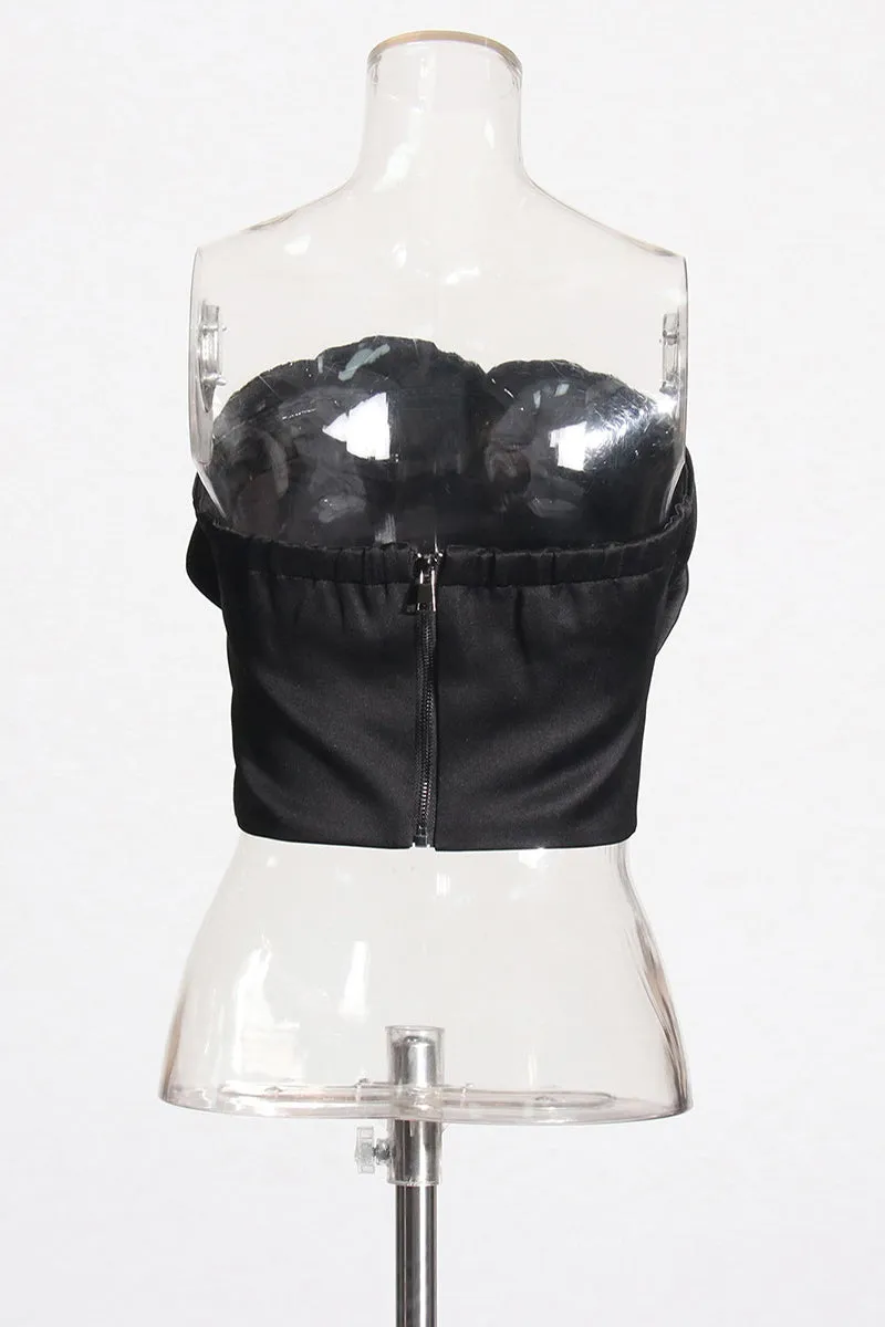 HTT1183 Blooming Blossom Strapless Top