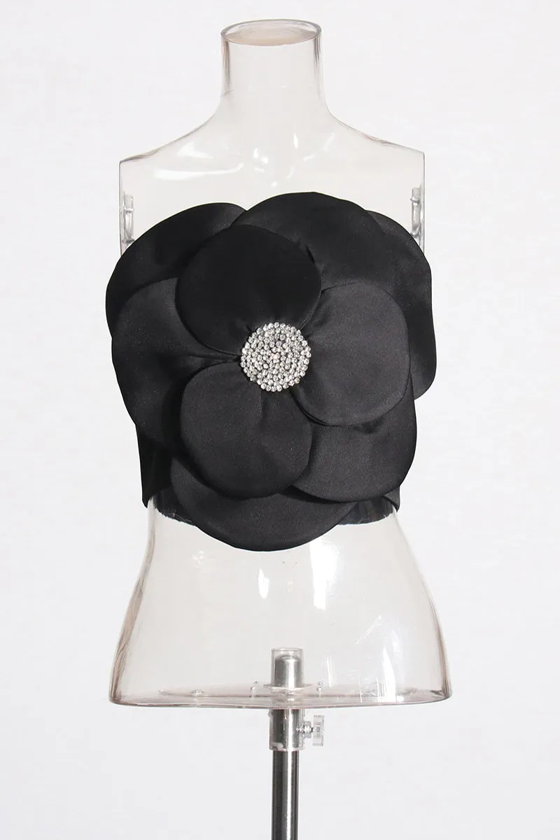 HTT1183 Blooming Blossom Strapless Top