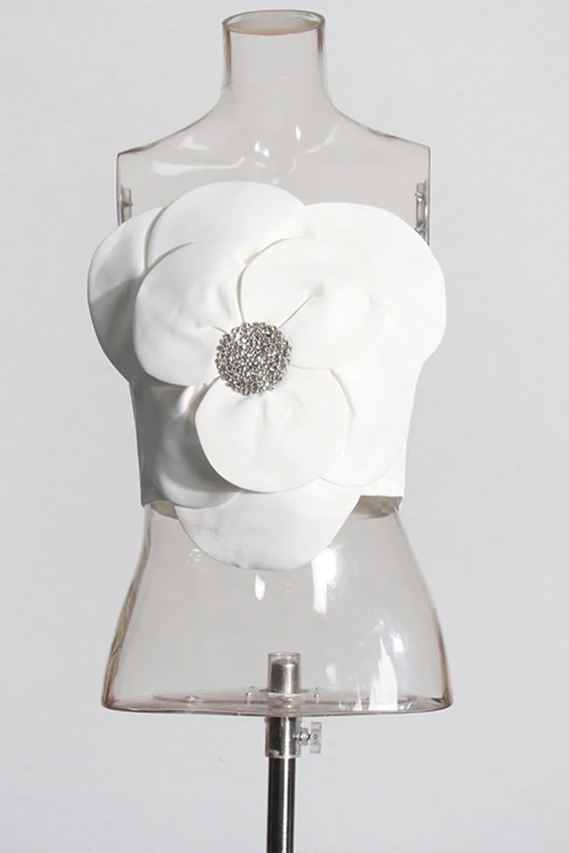 HTT1183 Blooming Blossom Strapless Top