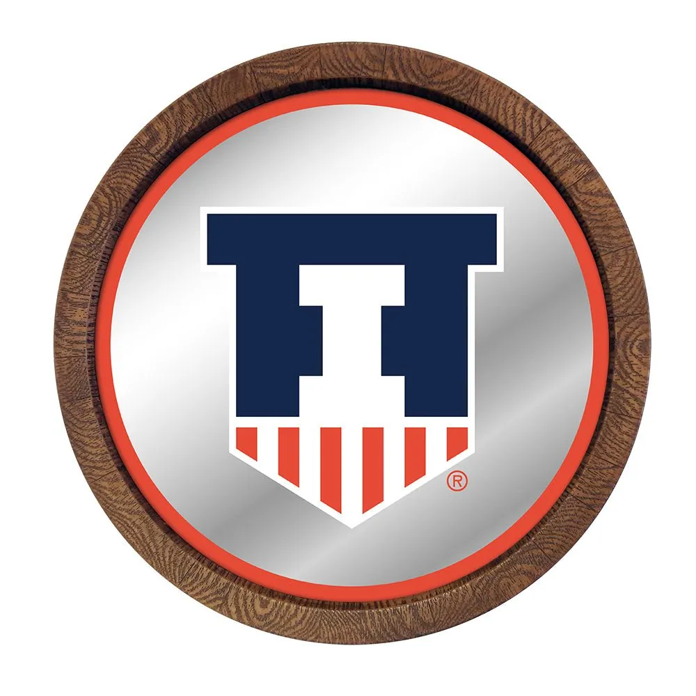 Illinois Fighting Illini: Badge - Mirrored Barrel Top Mirrored Wall Sign