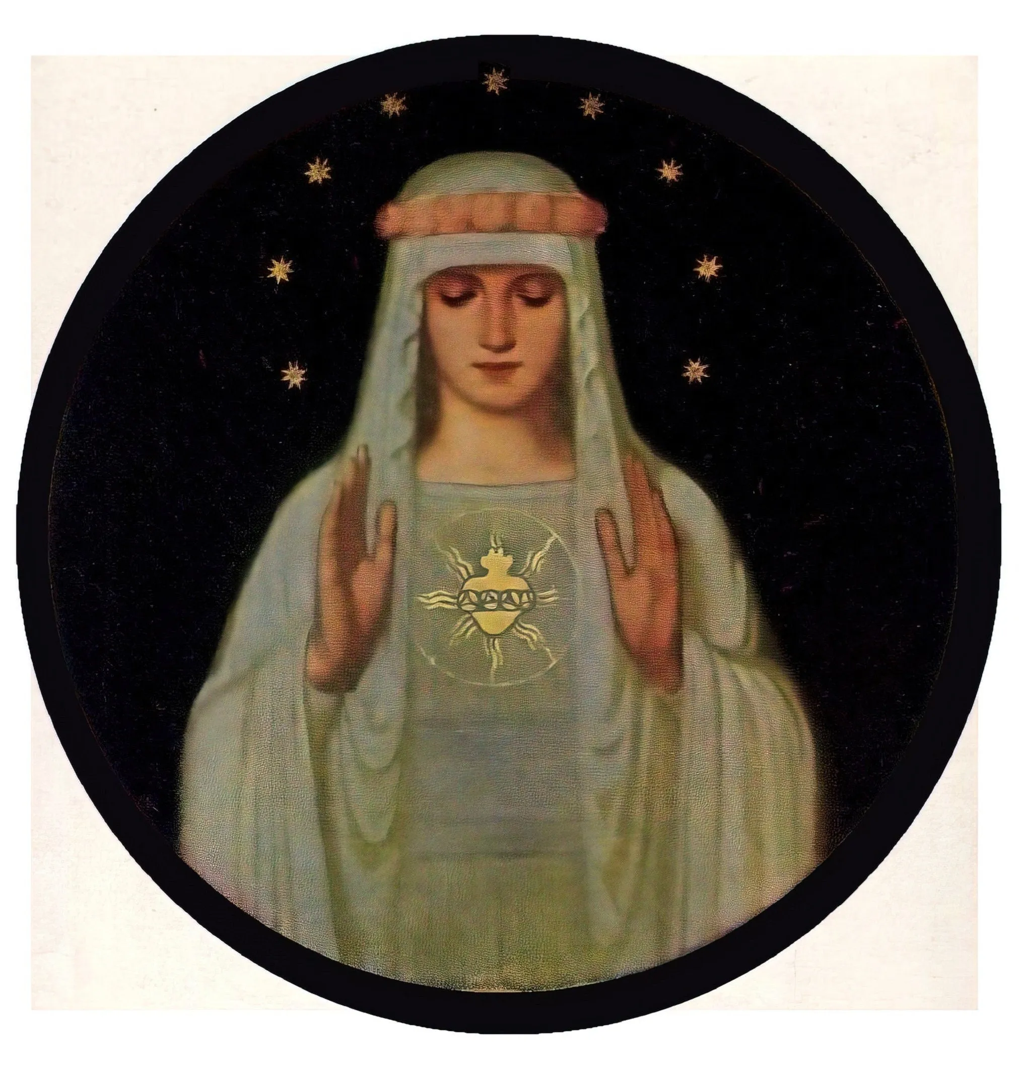 Immaculate Heart of Mary by Fritz Kunz – Framed – 4.25x4.25"