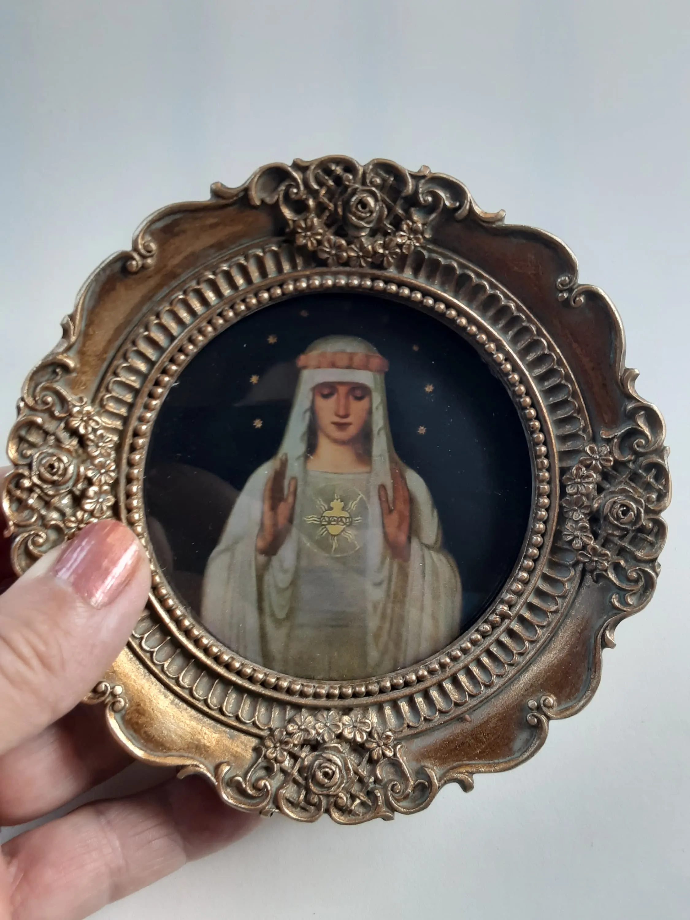 Immaculate Heart of Mary by Fritz Kunz – Framed – 4.25x4.25"