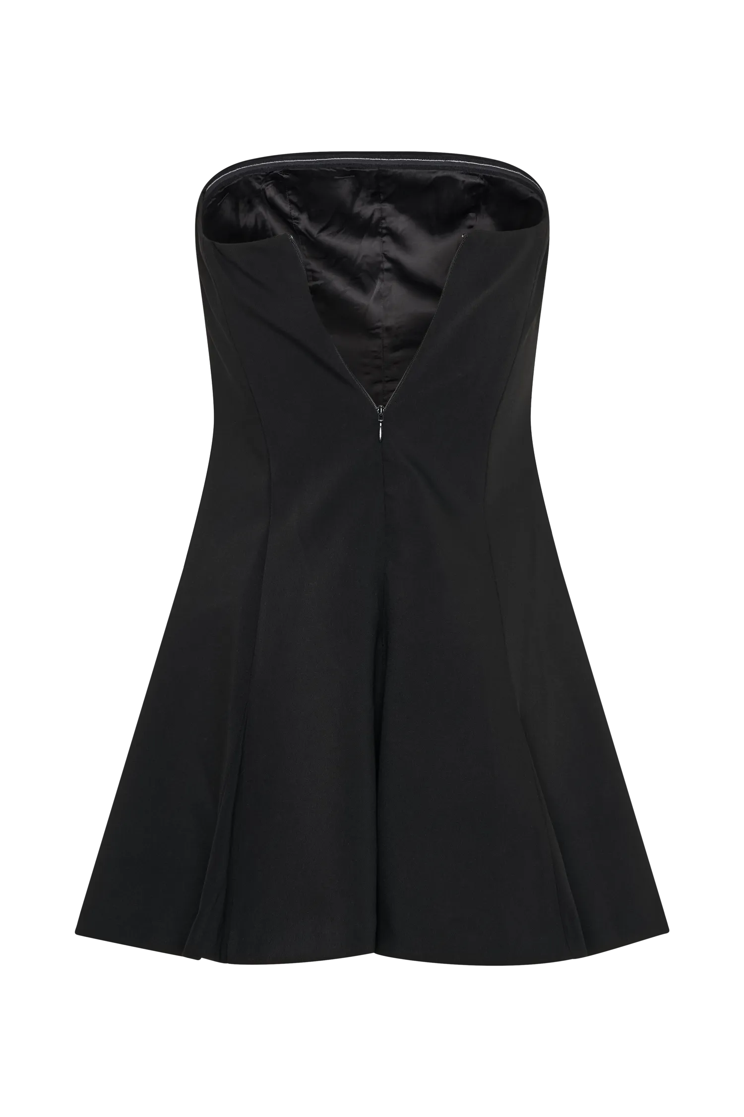 Indiana Strapless Suiting Mini Dress - Black