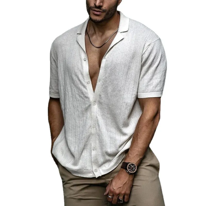 INSTOCK-Summer men's new casual loose cardigan knitted
