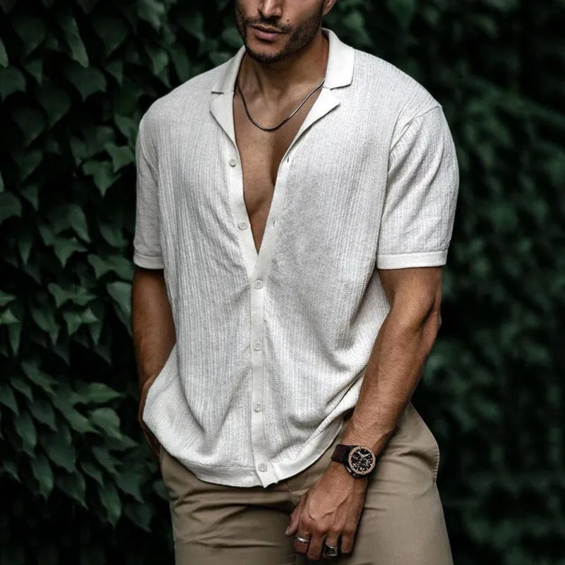 INSTOCK-Summer men's new casual loose cardigan knitted