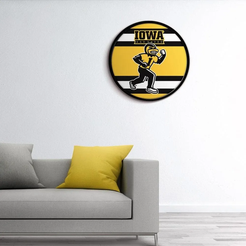 Iowa Hawkeyes: Stripes - Round Modern Disc Wall Sign