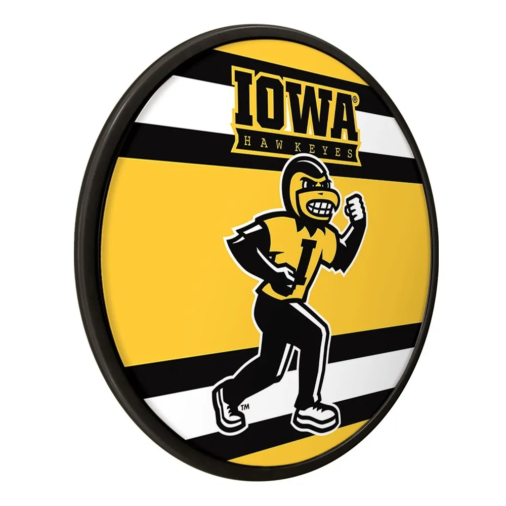 Iowa Hawkeyes: Stripes - Round Modern Disc Wall Sign