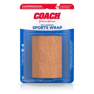 Johnson & Johnson Coach Self-Adhering Elastic Bandage, 3 in. x 2.5 yards