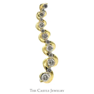 Journey Style 1/3cttw Diamond Pendant in 10k Yellow Gold