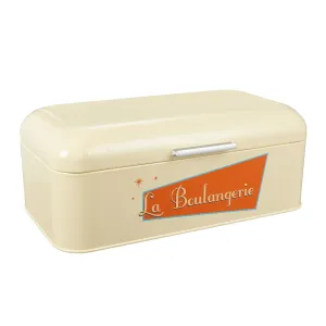 Juvale Bread in a Box for Kitchen - Stainless Steel Bread Bin Bread Box Vintage Retro Storage Container for Loaves, Pastries, and More, Cream, 16.75 x 9 x 6.5 Inches