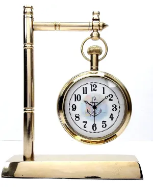 KAPLAR - Beautiful Vintage Brass Desk Clock Table Clock Antique Nautical Clock Brass Antique Table Clock for Home and Office Decoration Gift Item
